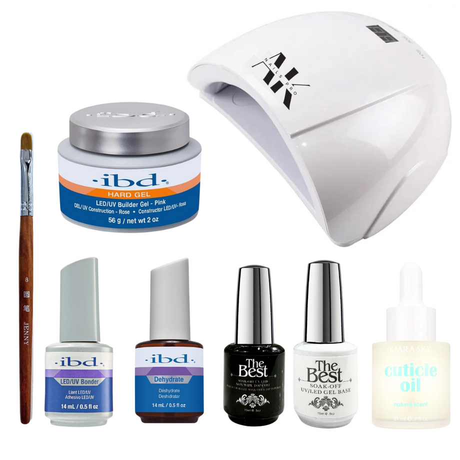 The Ultimate Builder Gel Hard Gel Beginner Set LED UV Light Included